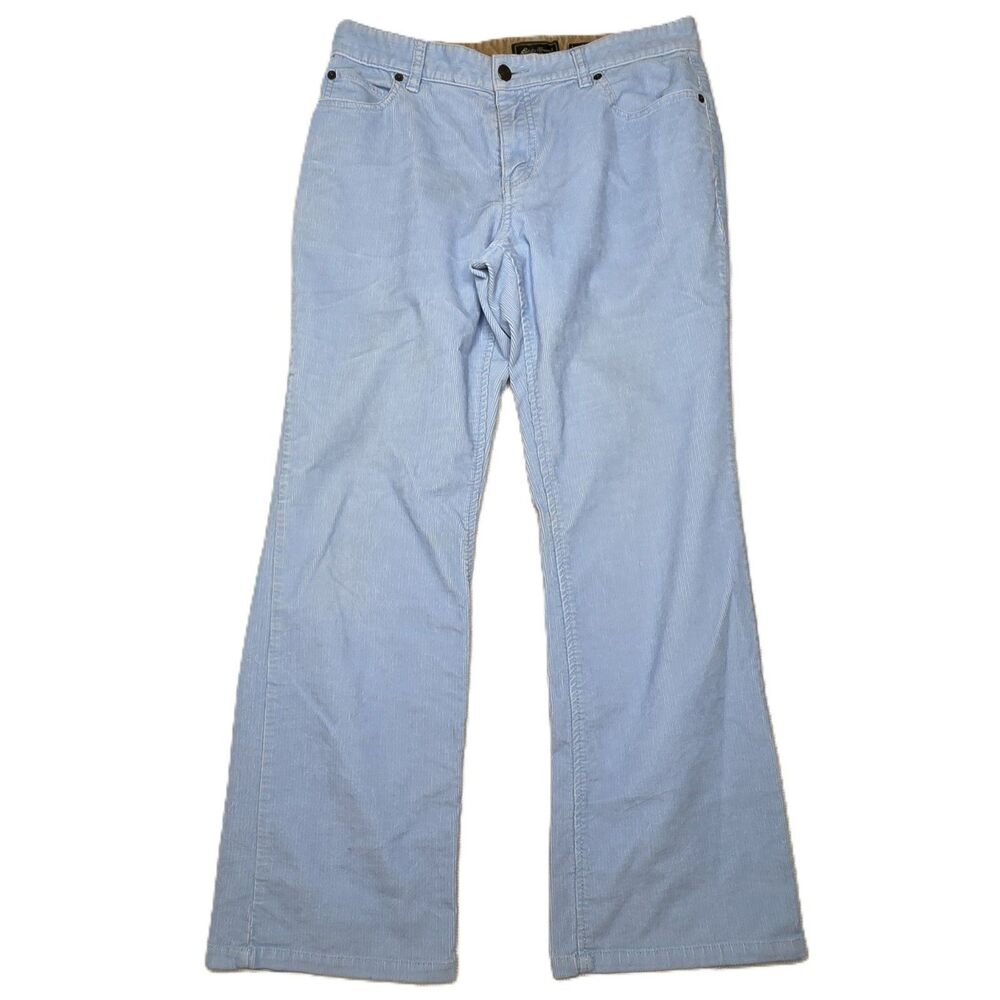 Eddie Bauer Women’s Corduroy Pants 10P Petite Boot‑Cut Blue Stretch